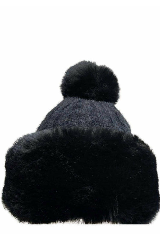 GODDESS DOOR  SOFT CABLE KNIT BEANIE ~BLACK~